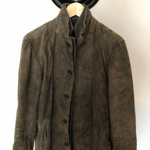 All Saints Leather Blazer "Survey" in Anthrocite